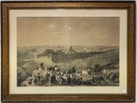 A Print of Jerusalem 37 x 49 inches (framed).