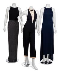 Two Geoffrey Beene Dresses and One Tuxedo Jumpsuit, Spring 1993