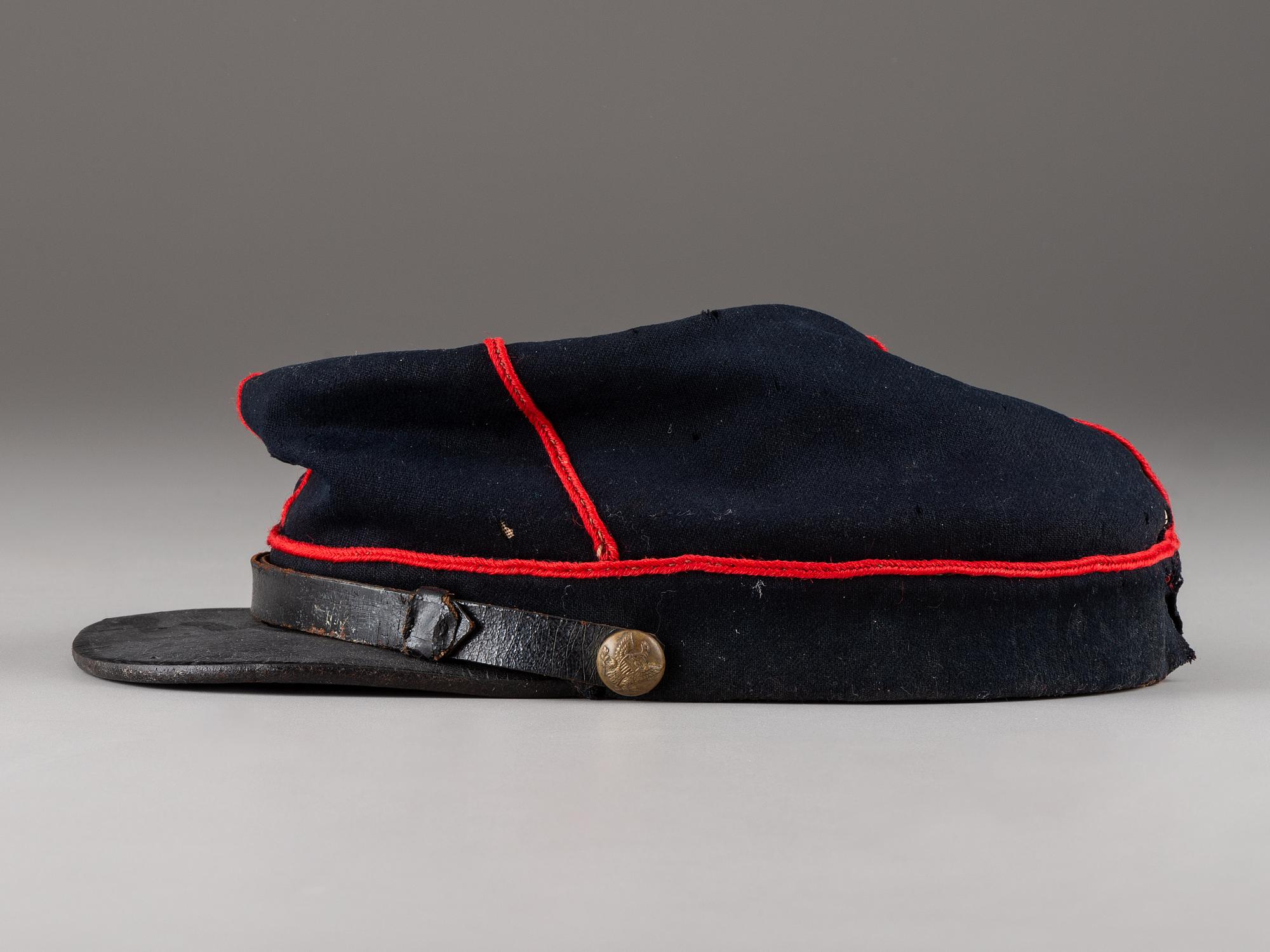 [CIVIL WAR]. 95th Pennsylvania Volunteers, Gosline's Zouaves, red piped kepi, identified to Joseph Greeley, Co. D.