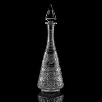 A Tuthill "Harvard" Cut Glass Decanter with Primroses
