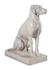 A Composition Marble Seated Dog