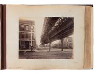 [CHICAGO]. TAYLOR, John W. (1846-1918), photographer. An album containing 154 albumen photographs of Chicago by a noted photographer, including important architectural images, as well as images relating to the preparations for the 1893 World's fair, the stockyards as described by Upton Sinclair, and more. Chicago, ca 1890.