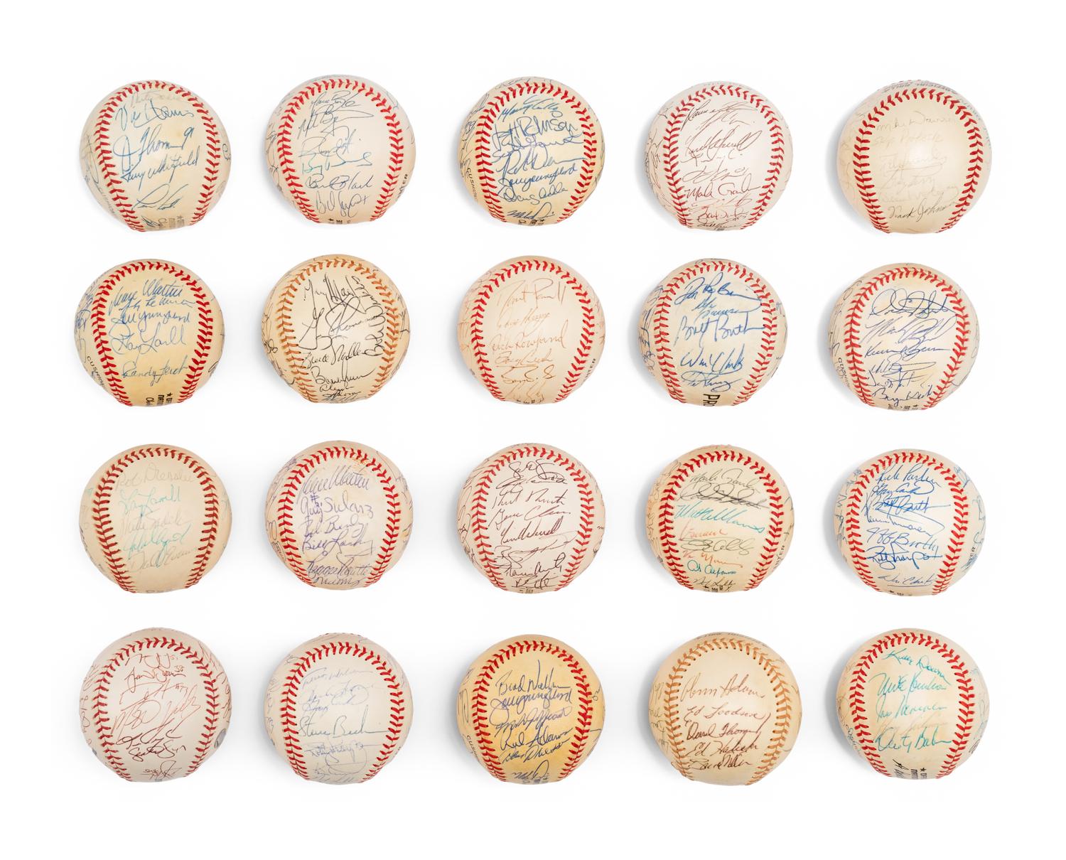 A Large Group of Assorted 1970s-2000s San Francisco Giants Team Signed Autograph Baseballs,