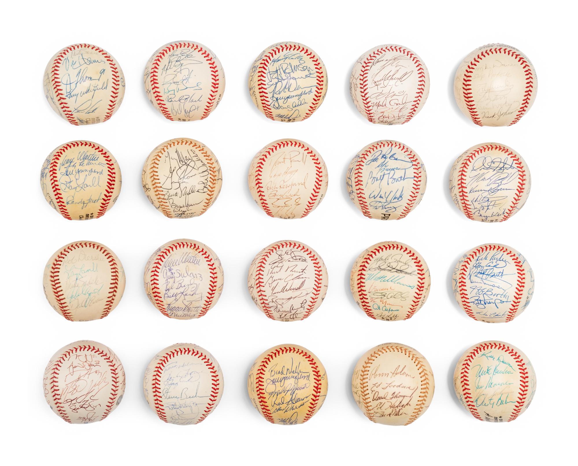 A Large Group of Assorted 1970s-2000s San Francisco Giants Team Signed Autograph Baseballs,