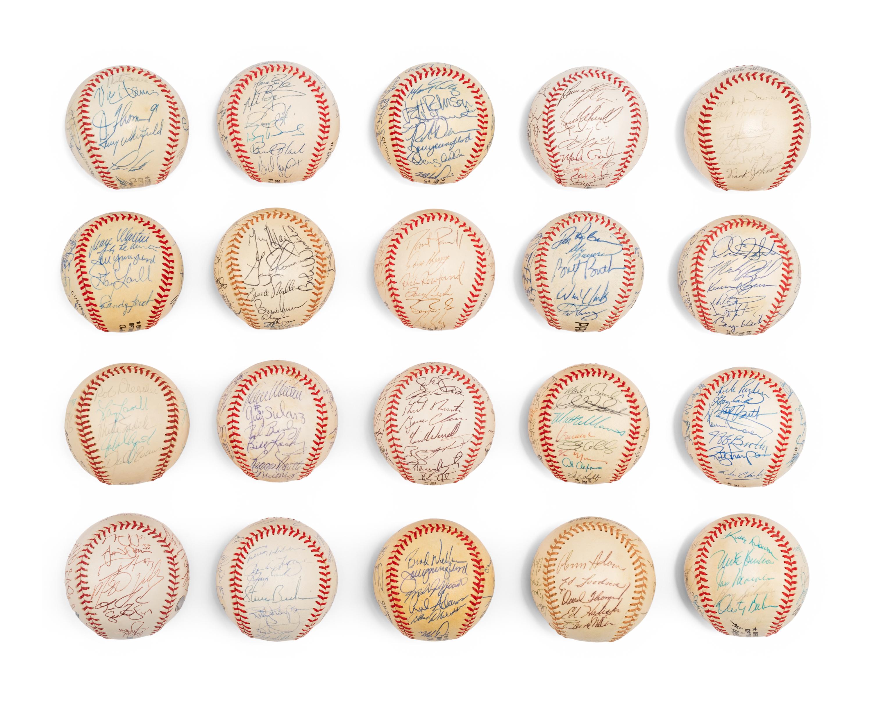 A Large Group of Assorted 1970s-2000s San Francisco Giants Team Signed Autograph Baseballs,