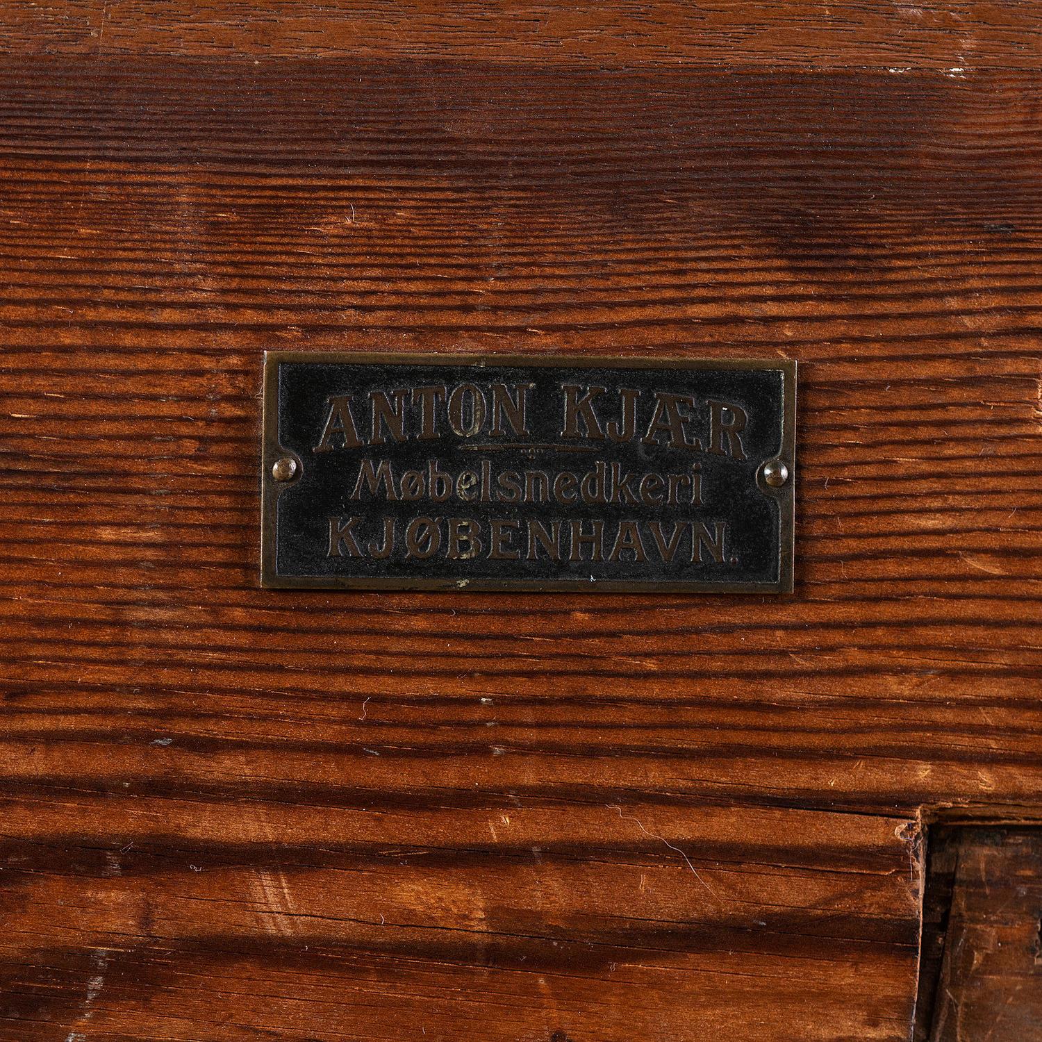 An Art Nouveau Mahogany and Brass Sofa, Attributed to Thorvald Bindesbøll (Danish, 1846-1908)