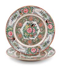A Large Collection of 128 Export Rose Medallion Porcelain Wares