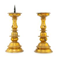 A Pair of Louis XVI Brass Pricket Sticks