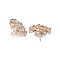 MOONSTONE AND DIAMOND EARRINGS
