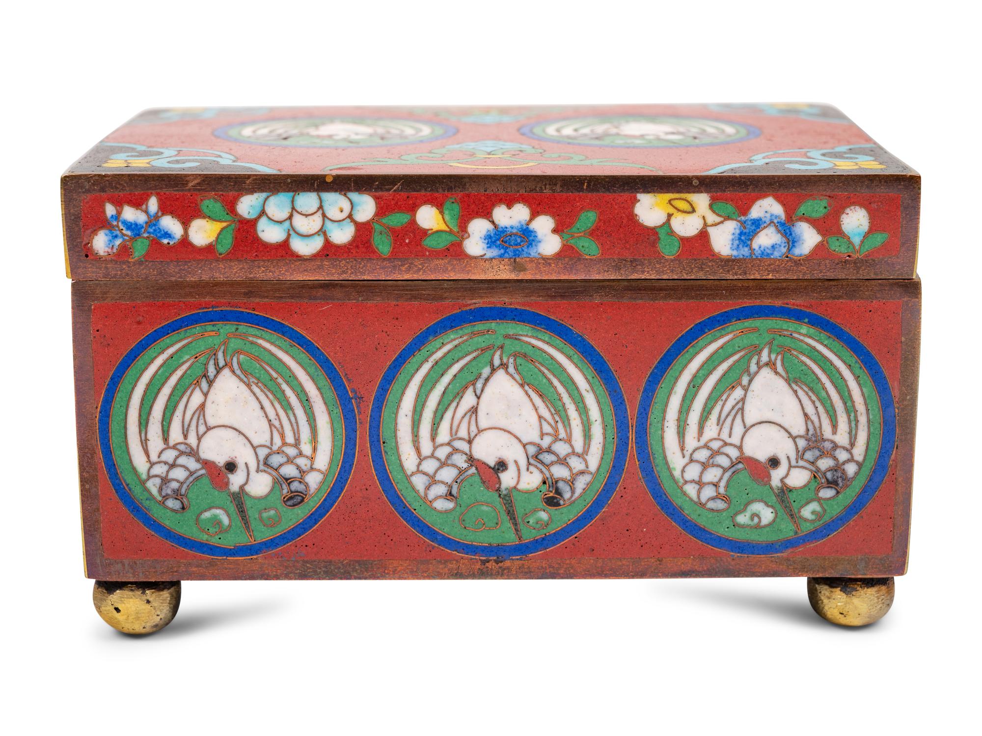 13 Chinese and Japanese Cloisonné Enamel Rectangular Boxes