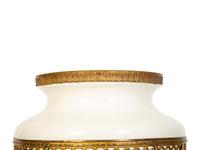 A Continental Gilt Metal Mounted Porcelain Vase