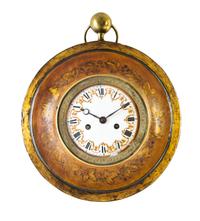 A Tole Wall Clock Height overall 19 inches. — 19TH/20TH CENTURY