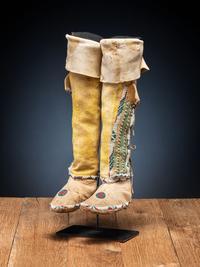 Comanche Beaded Hide Boot Moccasins