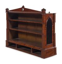 An English Gothic Style Mahogany Hanging Étagère