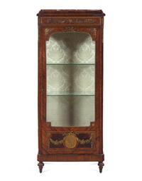 A Louis XVI Style Gilt Bronze Mounted Kingwood Vitrine Cabinet
