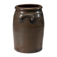 A Four-Gallon A.D. Clements Andy, West Virginia Cobalt and Stencil Decorated Stoneware Crock