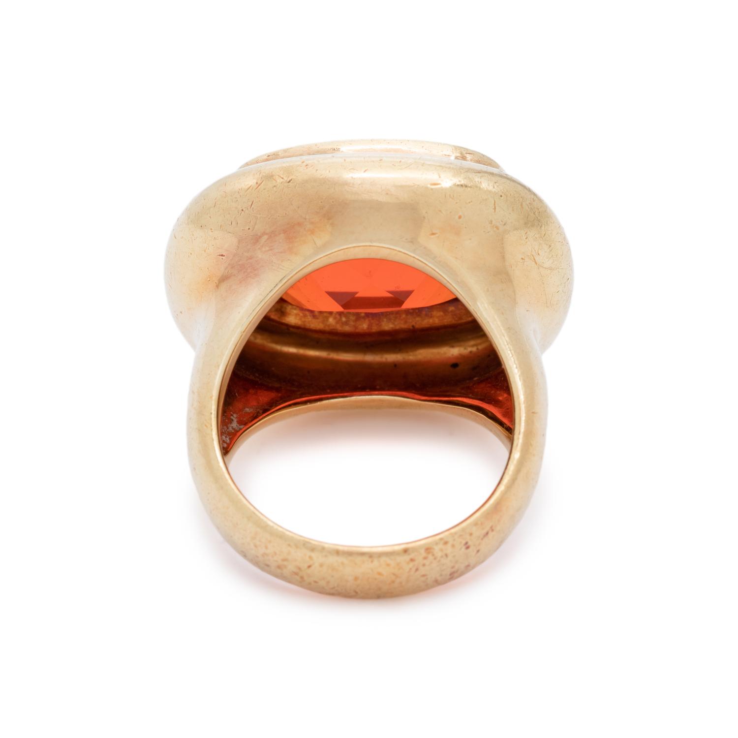 TIFFANY & CO., PALOMA PICASSO, YELLOW GOLD AND FIRE OPAL RING
