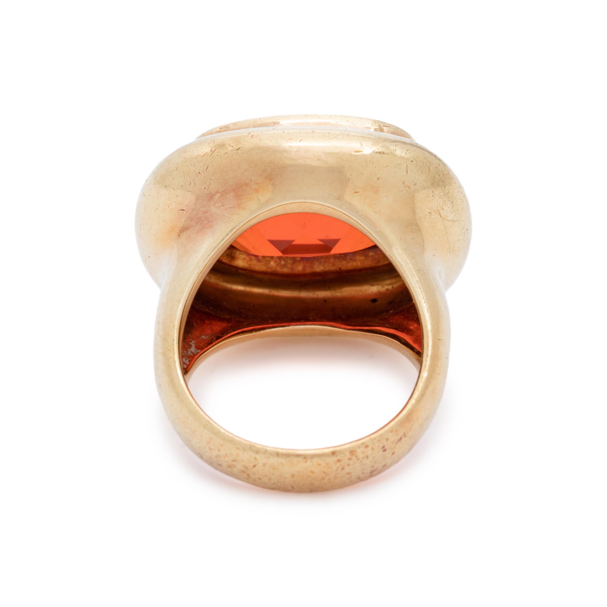 TIFFANY & CO., PALOMA PICASSO, YELLOW GOLD AND FIRE OPAL RING