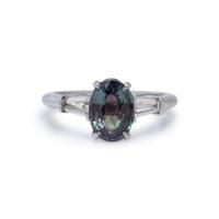 ALEXANDRITE AND DIAMOND RING