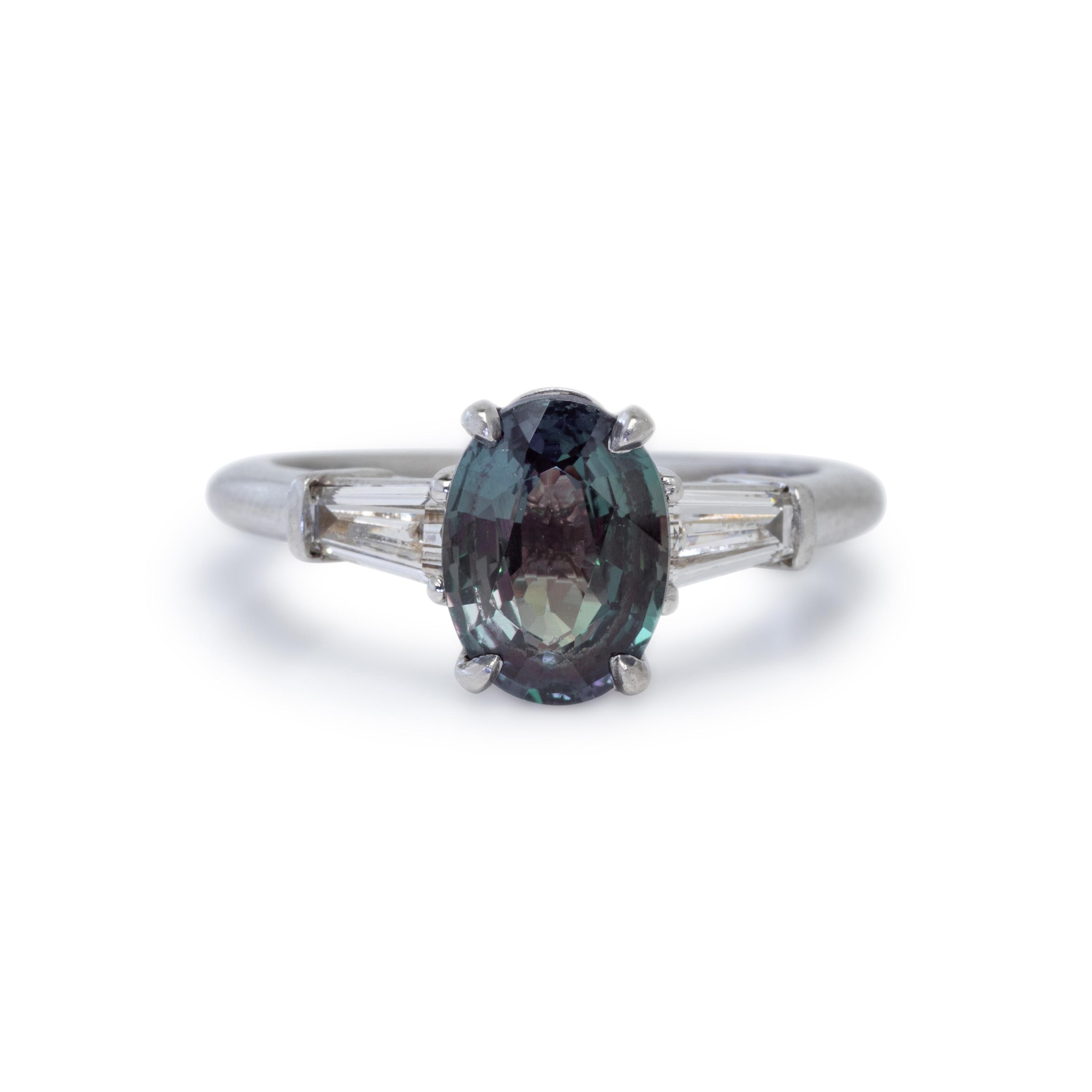 ALEXANDRITE AND DIAMOND RING