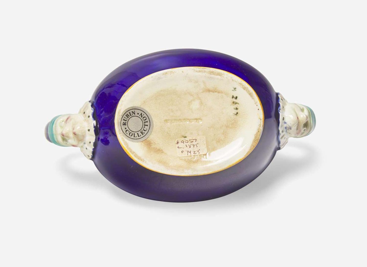A Wedgwood Majolica "Punch" Sugar Bowl, UK, circa 1875