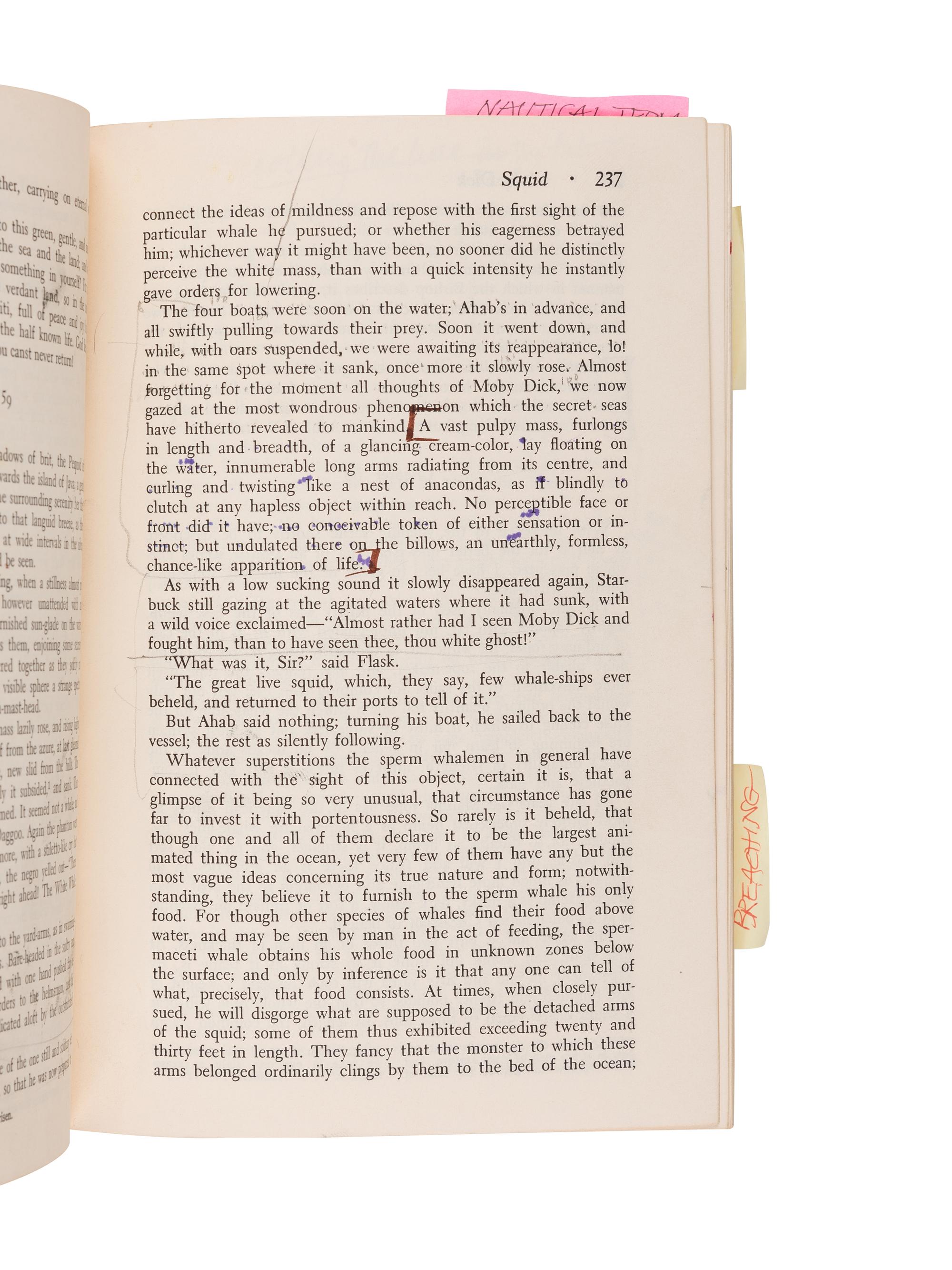 MELVILLE, Herman (1819-1891). Moby-Dick. Edited by Harrison Hayford and Hershel Parker . New York: W. W. Norton & Co., [1967]. 8vo, original wrappers (covers detached, handling wear). Norton Critical Edition.