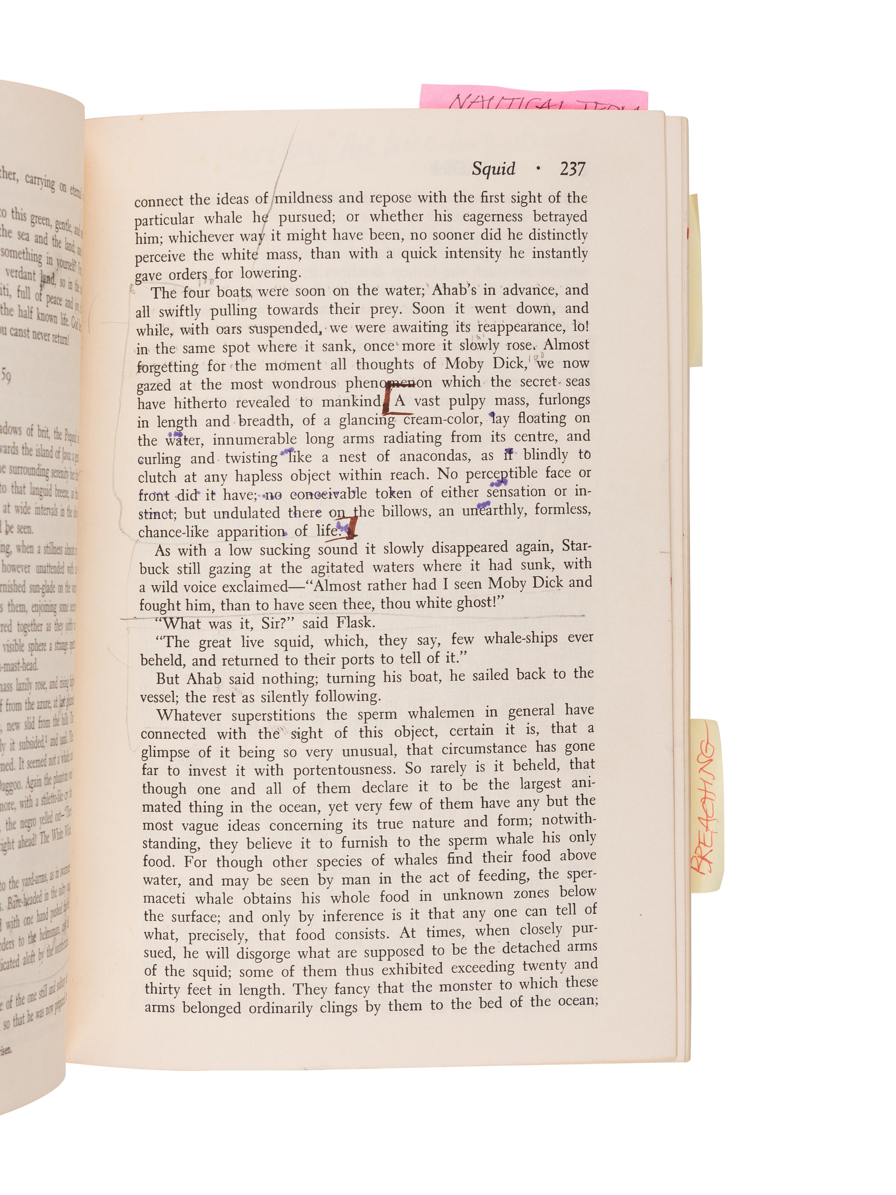 MELVILLE, Herman (1819-1891). Moby-Dick. Edited by Harrison Hayford and Hershel Parker . New York: W. W. Norton & Co., [1967]. 8vo, original wrappers (covers detached, handling wear). Norton Critical Edition.