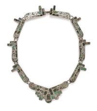 A 950 Silver and Hardstone Necklace, Taxco, 17.80 dwts.