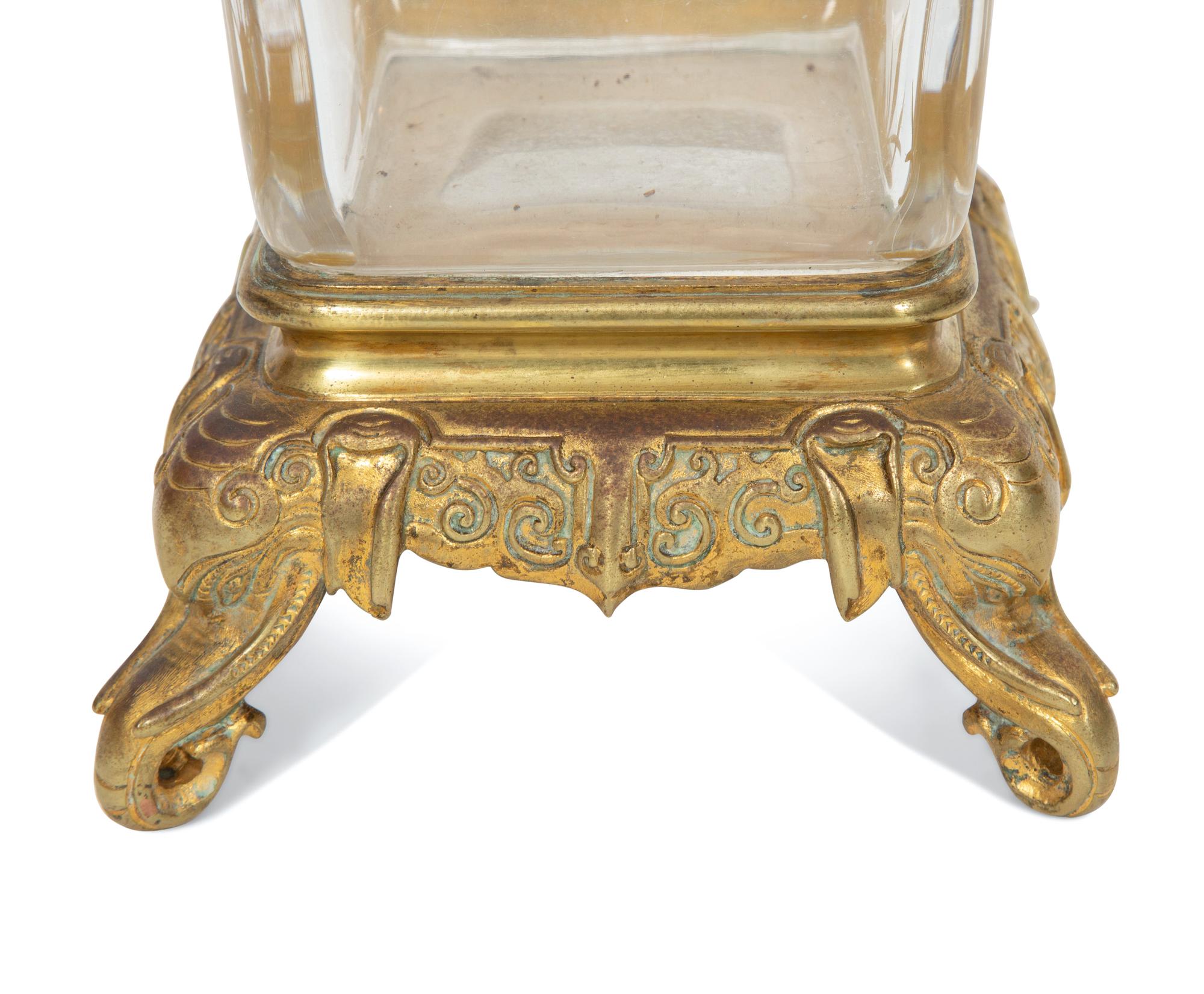 A Gilt Metal Mounted Baccarat Japonisme Glass Vase
