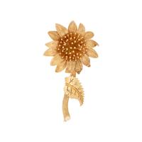 YELLOW GOLD FLOWER BROOCH