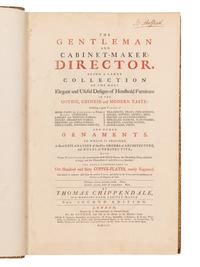 CHIPPENDALE, Thomas (1718-1779). The Gentleman and Cabinet-Maker's Director: being a large collection of the most elegant and useful designs of household furniture. London: J. Haberkorn for the author and others, 1755.