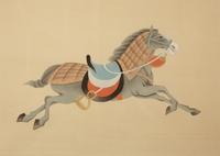 A Group of Four Chinese Gilt Framed Watercolors of Horses