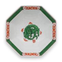 A Partial Fitz and Floyd Service in the Dragon Crest Green Pattern