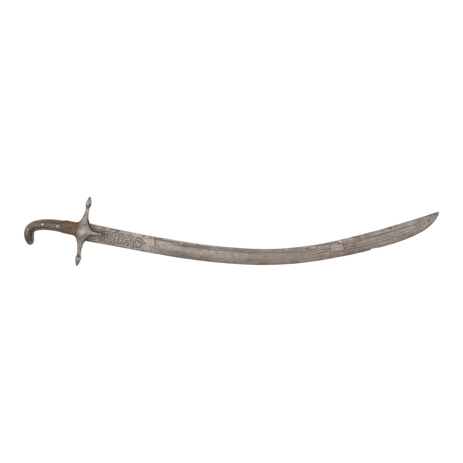 Decorated Ottoman Kilij or Pala with Wootz Steel Blade