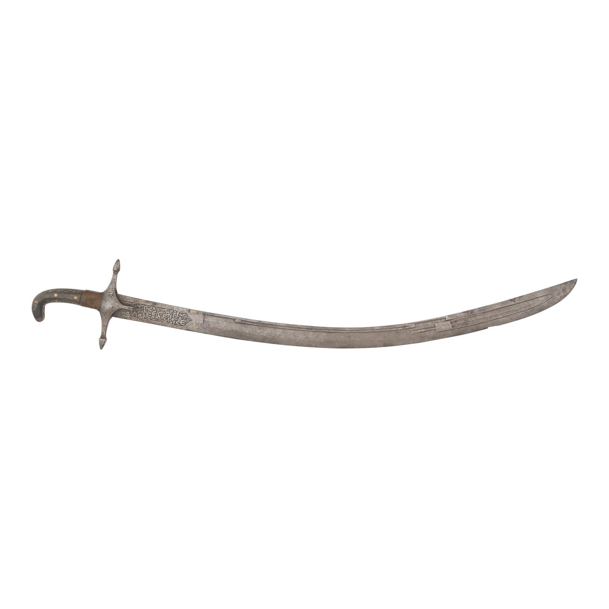 Decorated Ottoman Kilij or Pala with Wootz Steel Blade