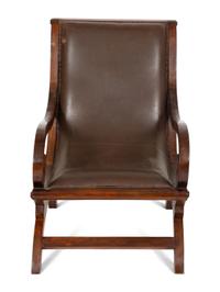 A Mahogany and Leather Armchair