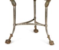Pair of Empire Style Steel and Bronze Swan Gueridons — 19th/20th Century