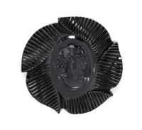 A Black Bakelite Cameo Brooch, 3"x 3".