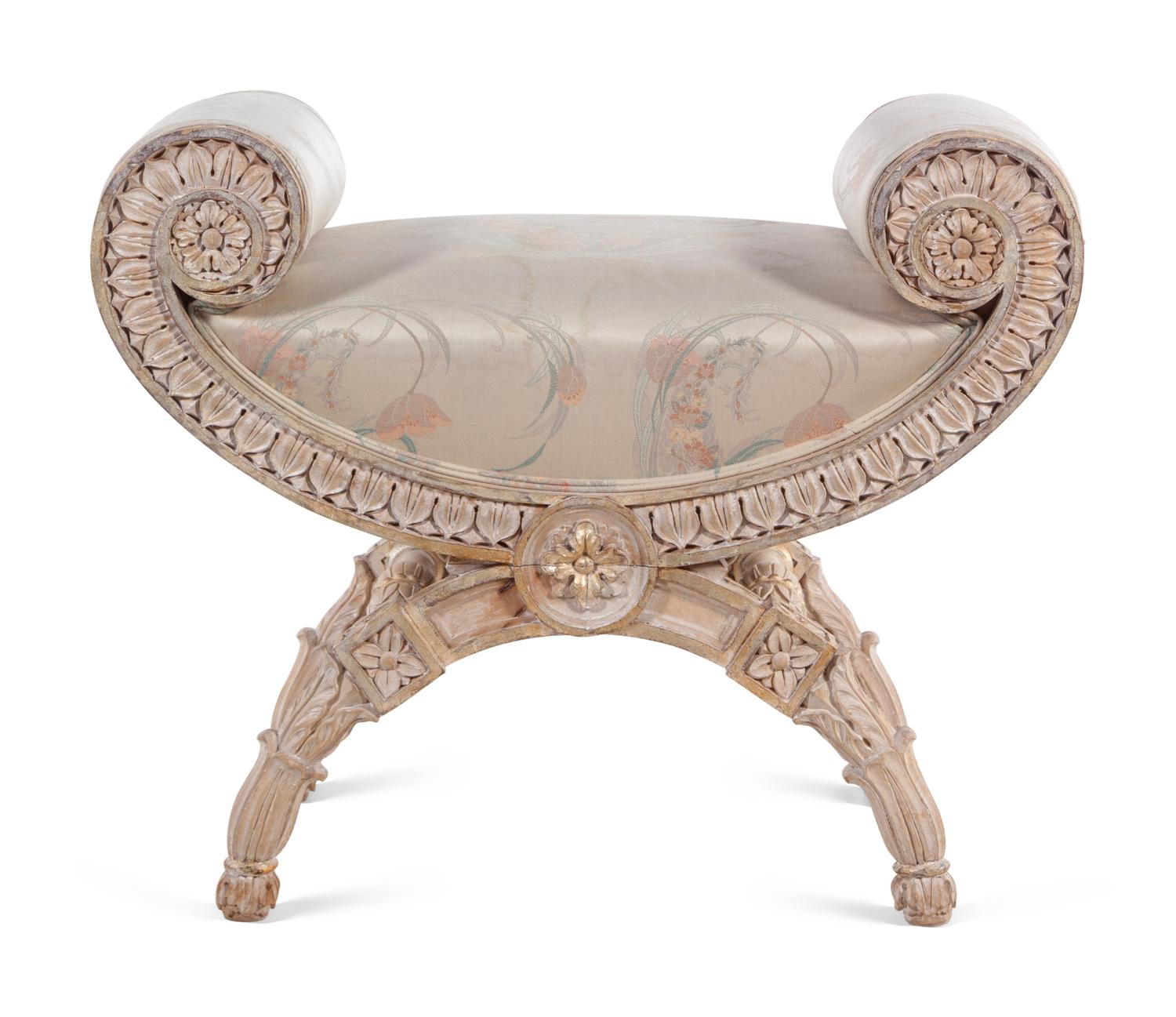 An Italian Silvered Wood Bench
