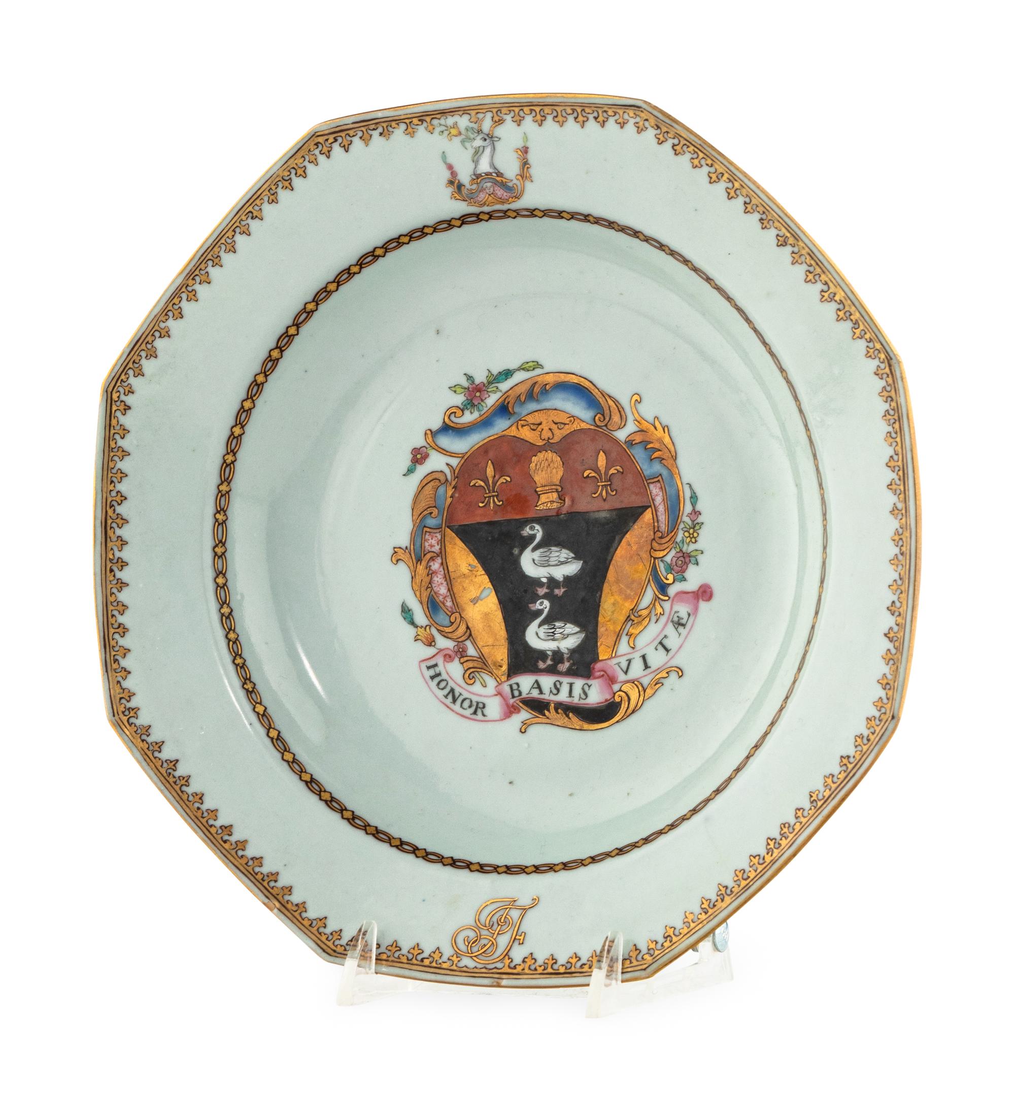 A Chinese Export Porcelain Armorial Plate