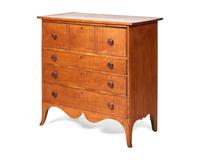 A Federal Tiger Maple Chest Of Drawers