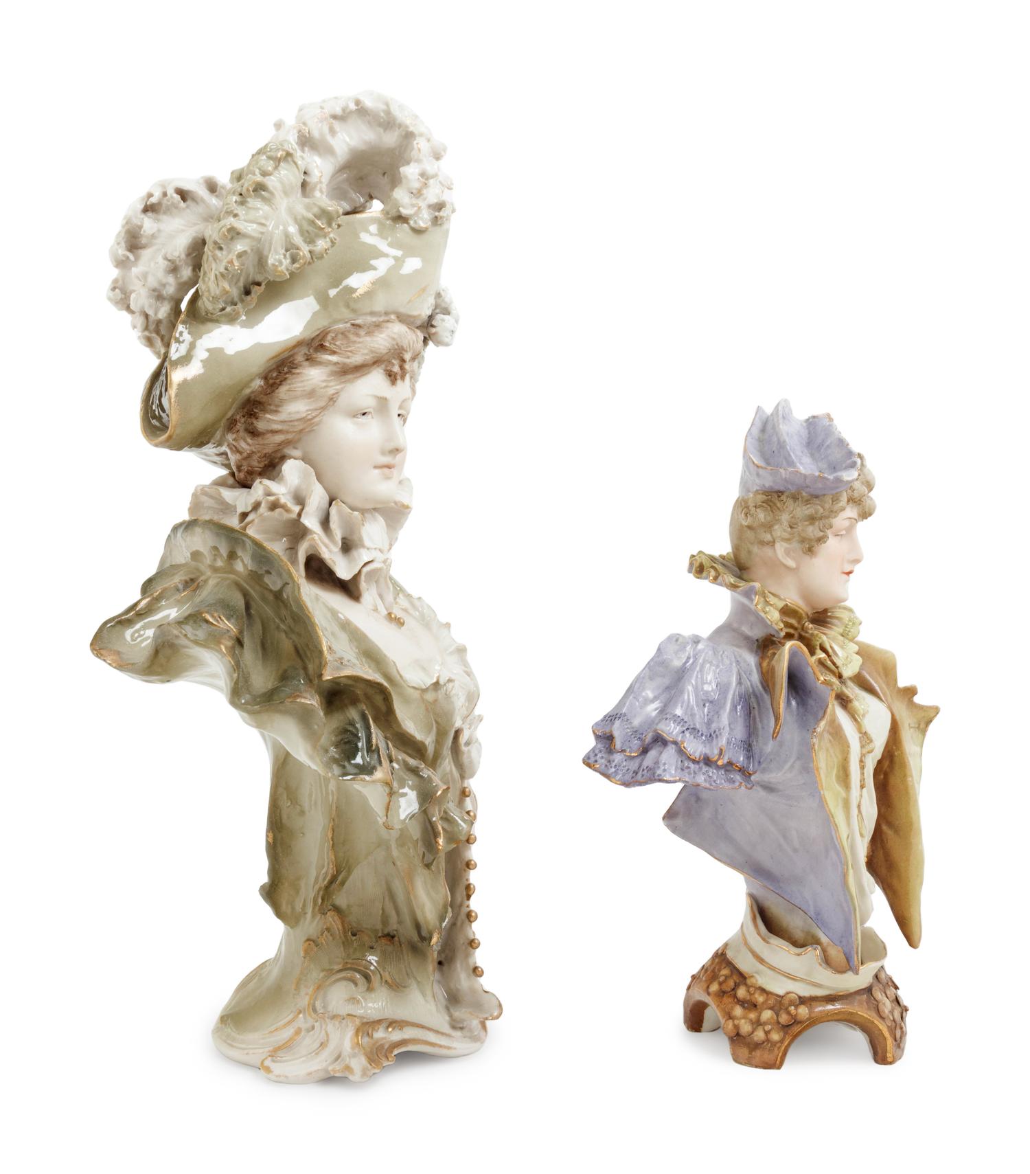 An Austrian Painted Porcelain Bust