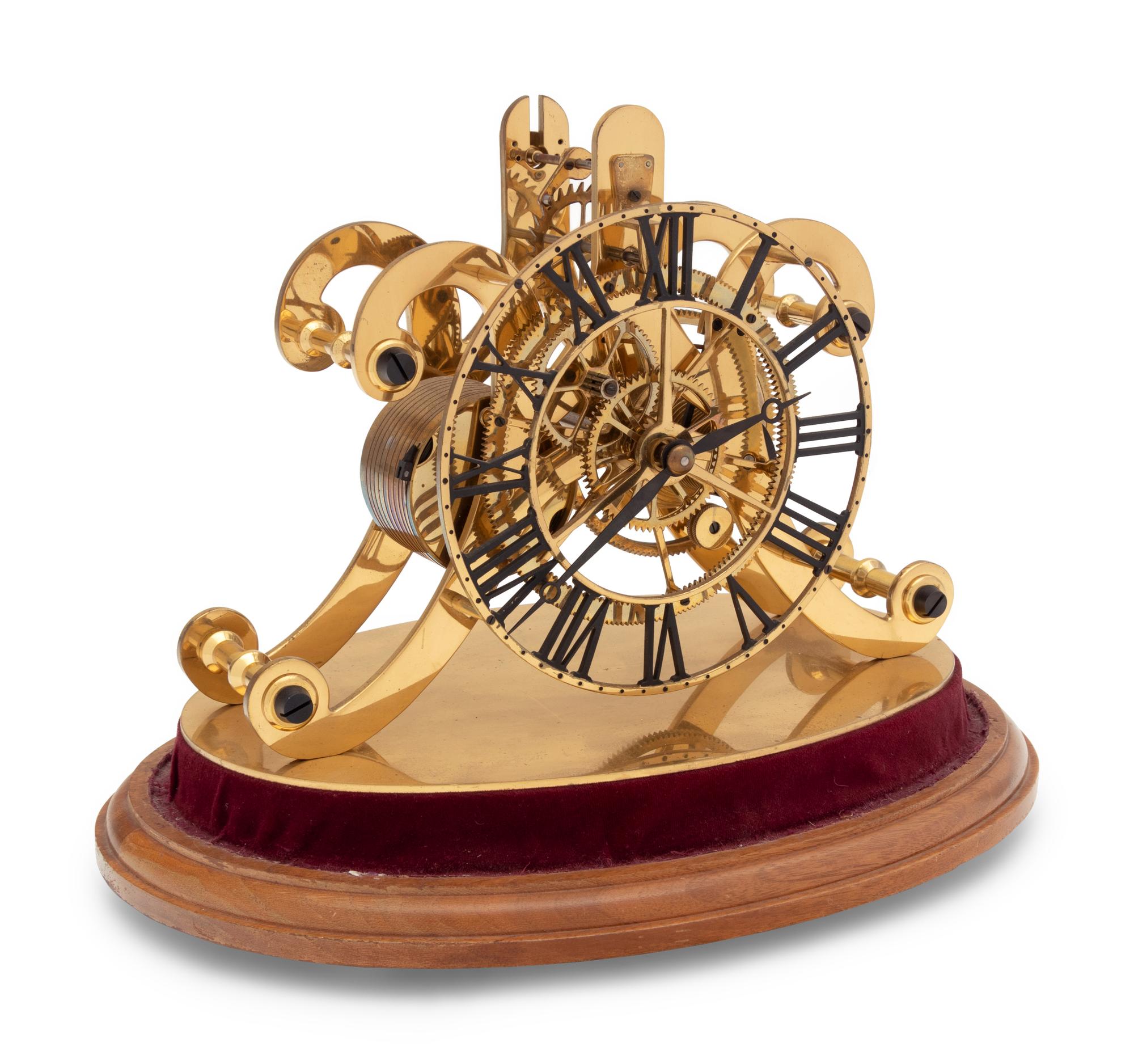 A Brass Skeleton Clock