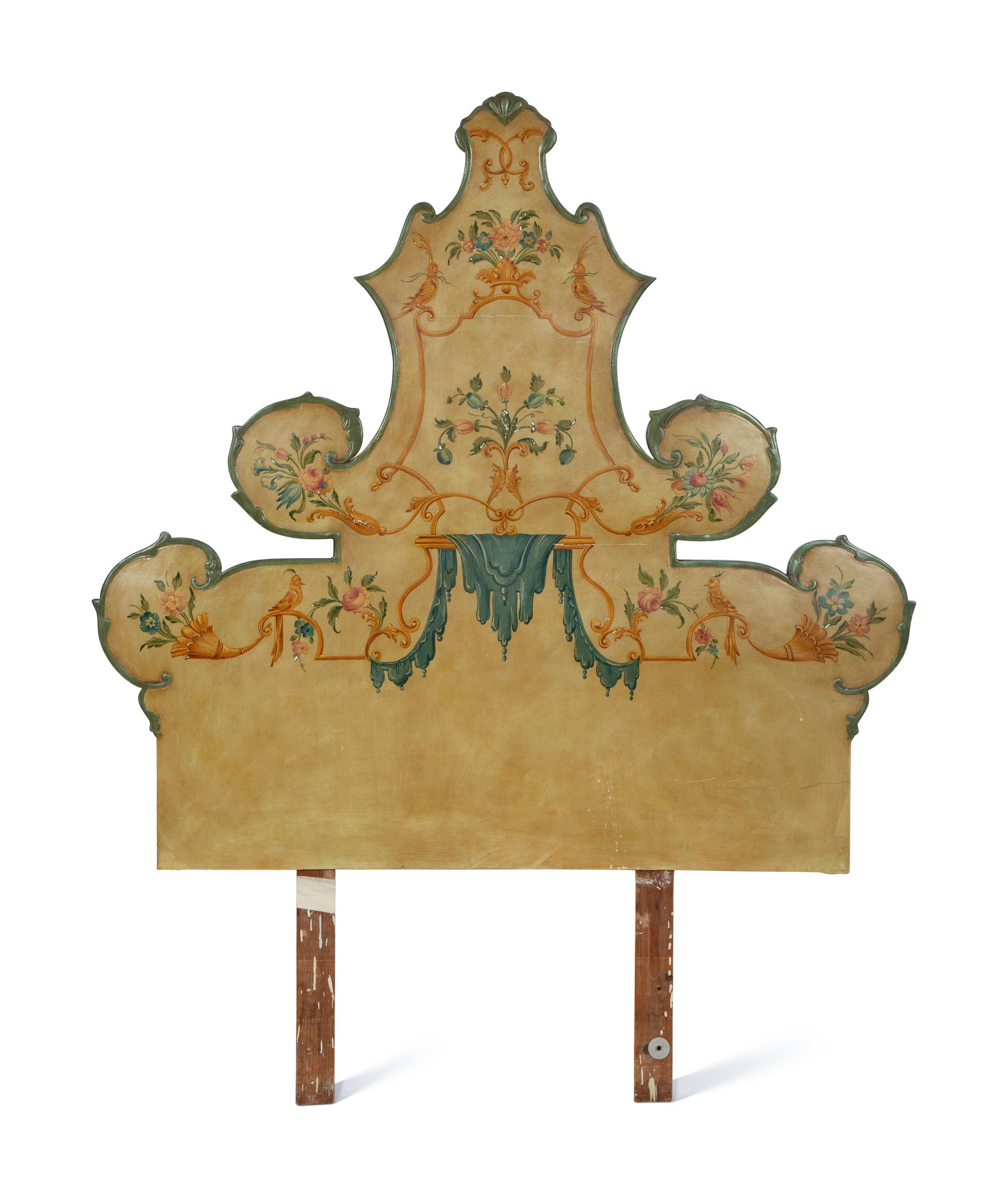A Pair of Venetian Style Painted Headboards