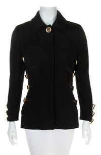 A Gianni Versace Black Bondage Jacket, Size 42.
