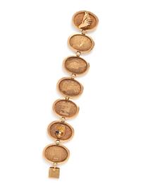 RUSER, YELLOW GOLD AND ENAMEL BRACELET