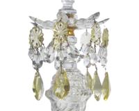 Two Pairs of George III Colorless and Citrine Cut-Glass Candlesticks