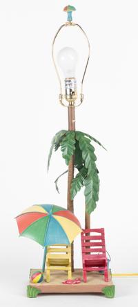 A Painted Metal Lamp — 20TH CENTURY