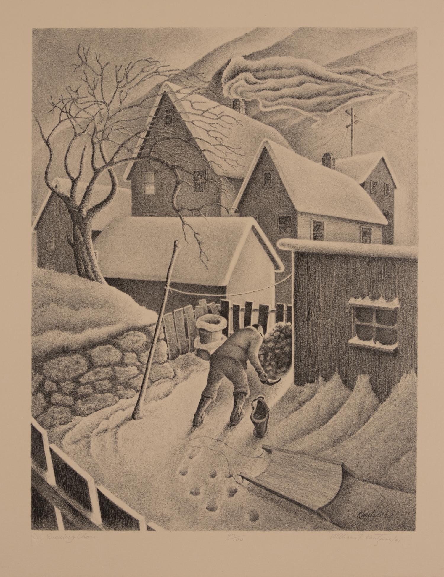 A group of three prints ( Evening Chores; Posting the Letter; Thief in the Corn )