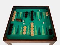 Art Deco Game Table, c. 1930 removable shagreen-lined top revealing a felt-covered backgammon board